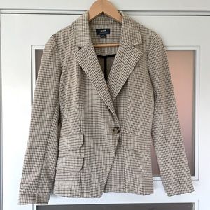 Anthropologie - Maeve Plaid Beige Blazer Suit Jacket